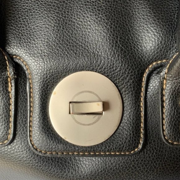 Black Tote Medicine Bag Style Gladstone Purse PU Leather - Picture 8 of 10